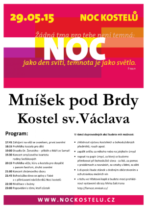 NOC KOSTELŮ 2015 v Mníšku pod Brdy