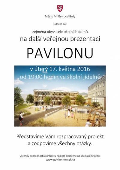 Pozvánka na další veřejnou prezentaci Pavilonu