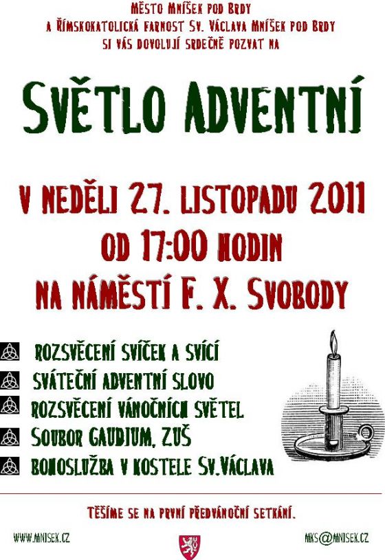 PLAKÁT k akci Světlo adventní