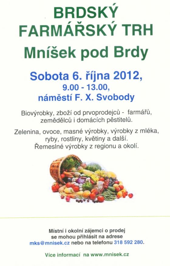 Plakát k Brdskému farmářskému trhu, říjen 2012