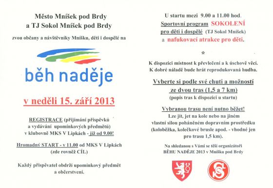 Běh naděje 2013 Mníšek pod Brdy