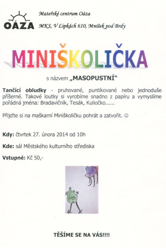 masopustní miniškolička