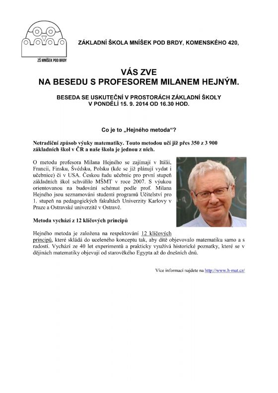 beseda s prof. Hejným