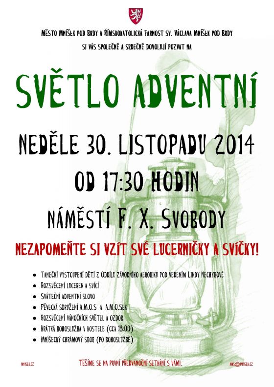 Světlo adventní Mníšek 2014